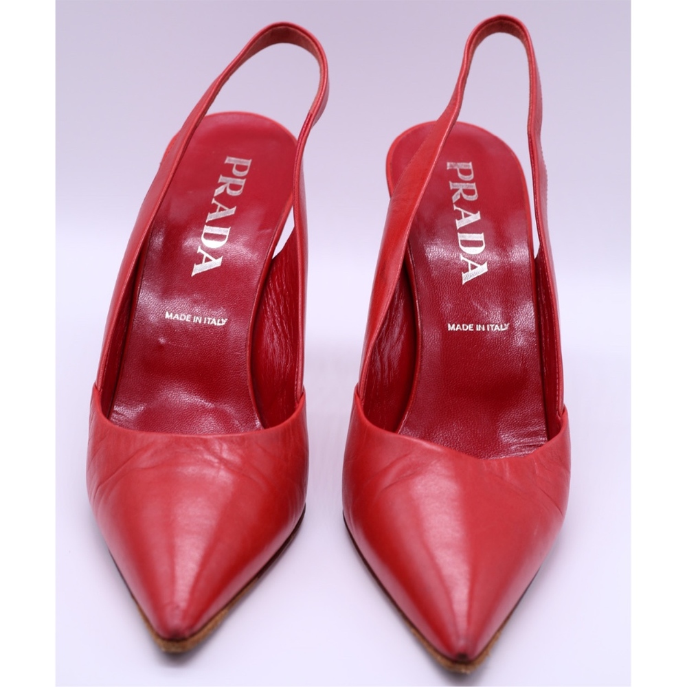 Prada Red Slingback heels in 7